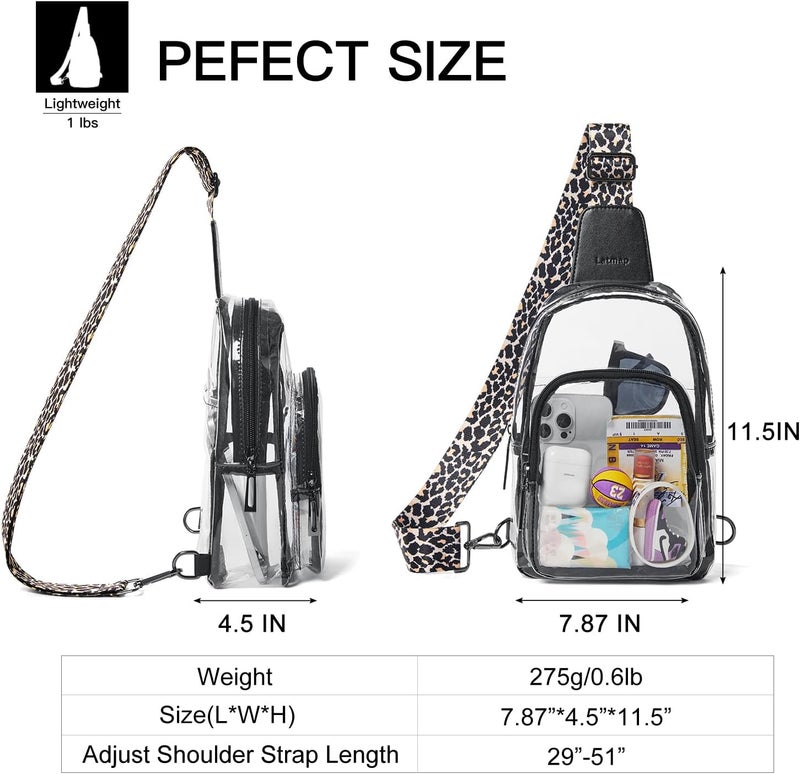 LATMAP Clear Bag for Stadium Events, Clear Purse for Women Stadium Crossbody Bag, Transparent Bag for Concerts Sports - Image 5